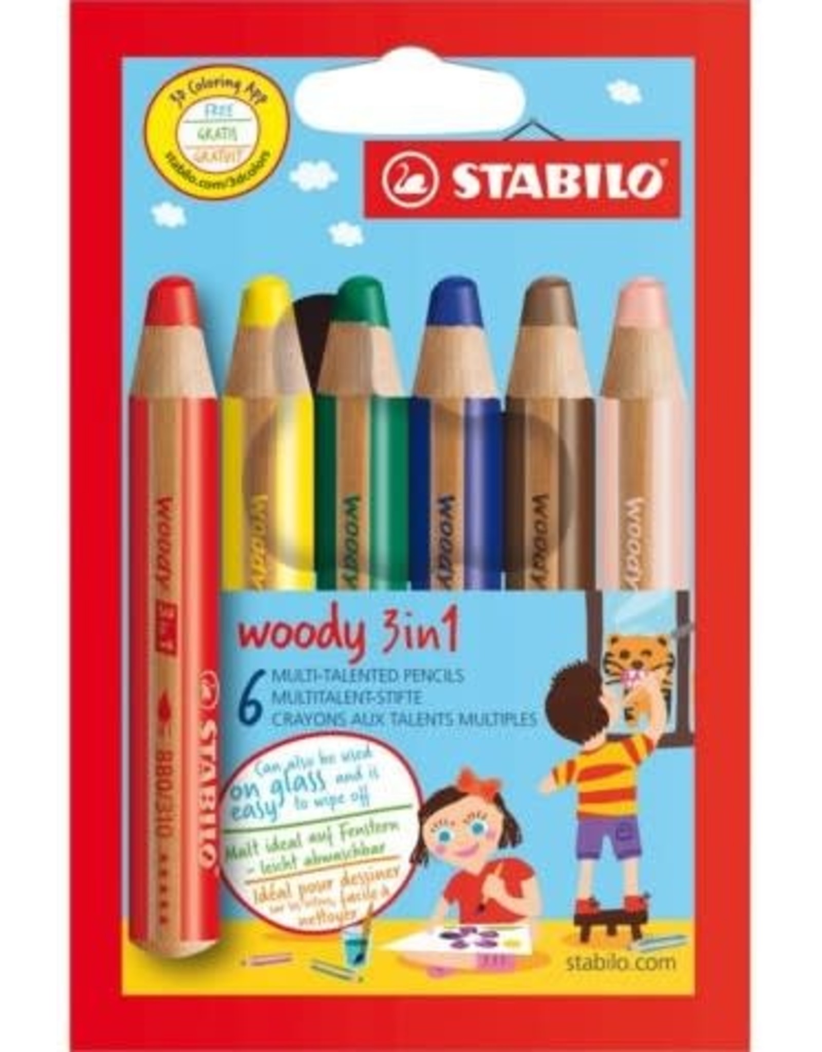 Stabilo Woody 3 in 1 Potloden (6st)