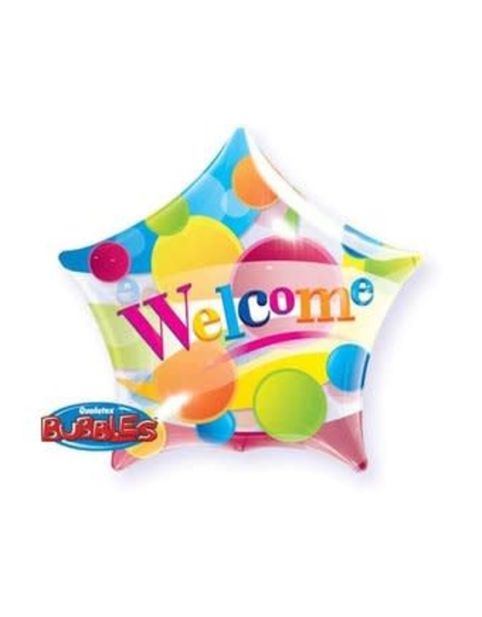 Qualatex "Welcome" Bubbles Folie Ballon