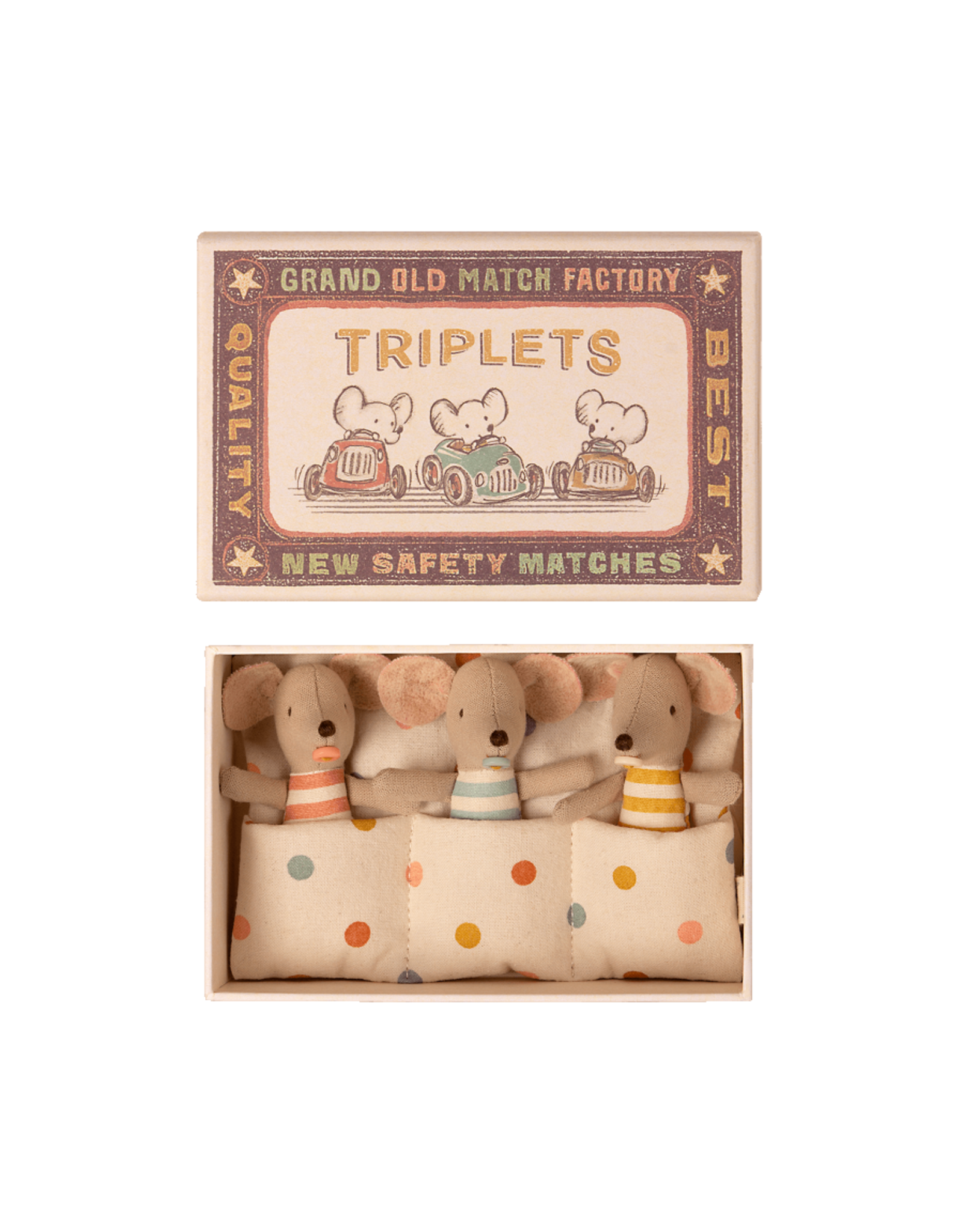 Maileg Baby Mice in Matchbox - Triplets