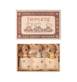 Maileg Baby Mice in Matchbox - Triplets