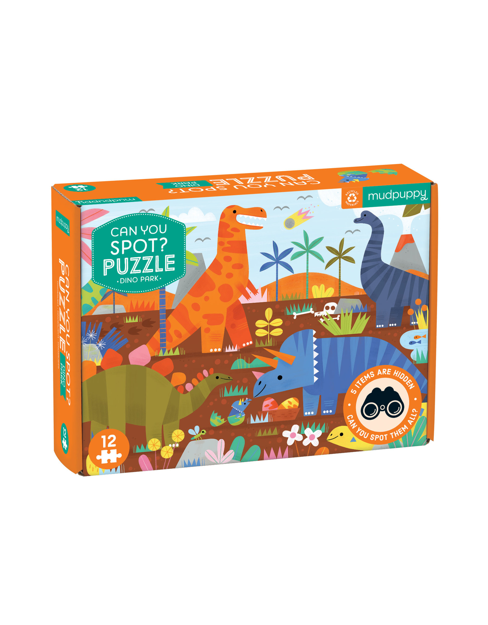 Jungle Can You Spot? Puzzle From Mudpuppy - 12 Piece Jigsaw Puzzle Featuring Colorful Jungle Animals And 5 Things To Search And Find, 18\" X 13.75...