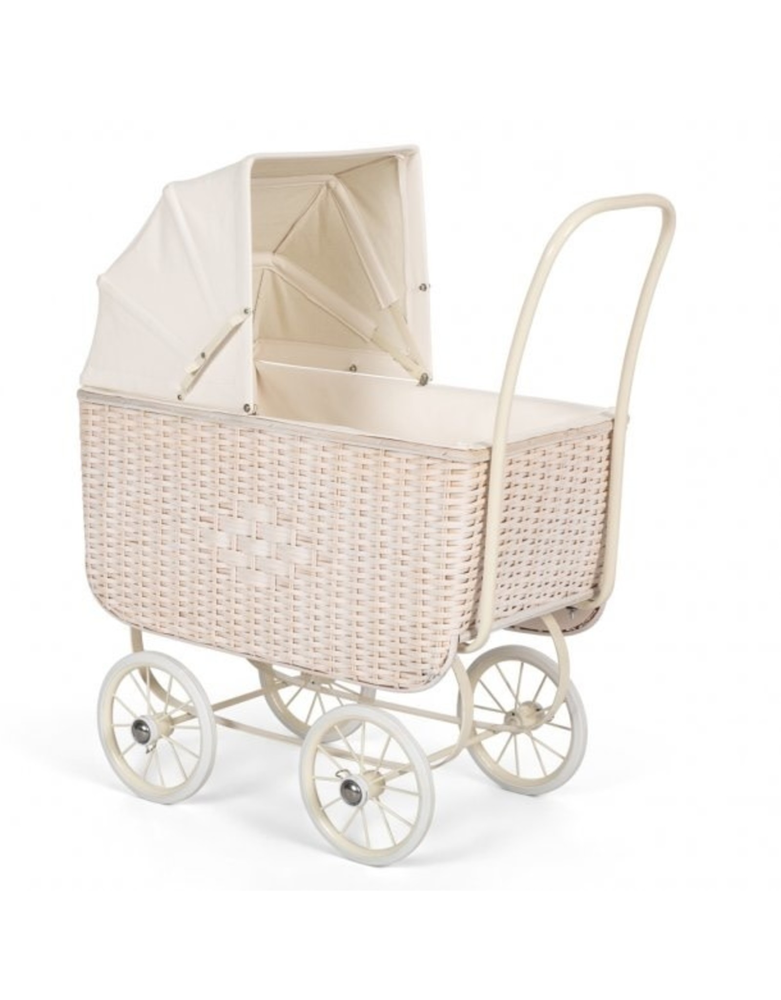 ByASTRUP Poppenwagen Retro Rotan Creme