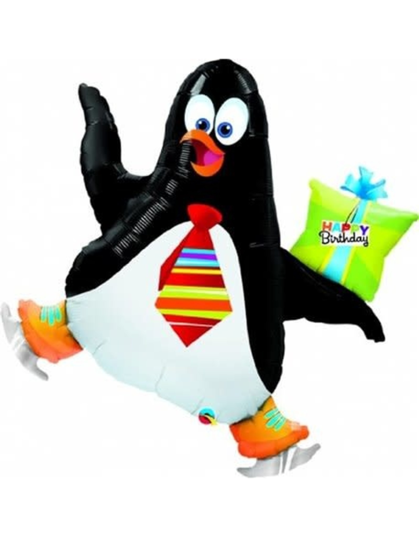 Qualatex "Happy Birthday" Pinguin Shaped Folie Ballon