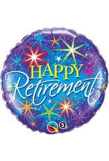 Qualatex "Happy Retirement" Stars Folie Ballon