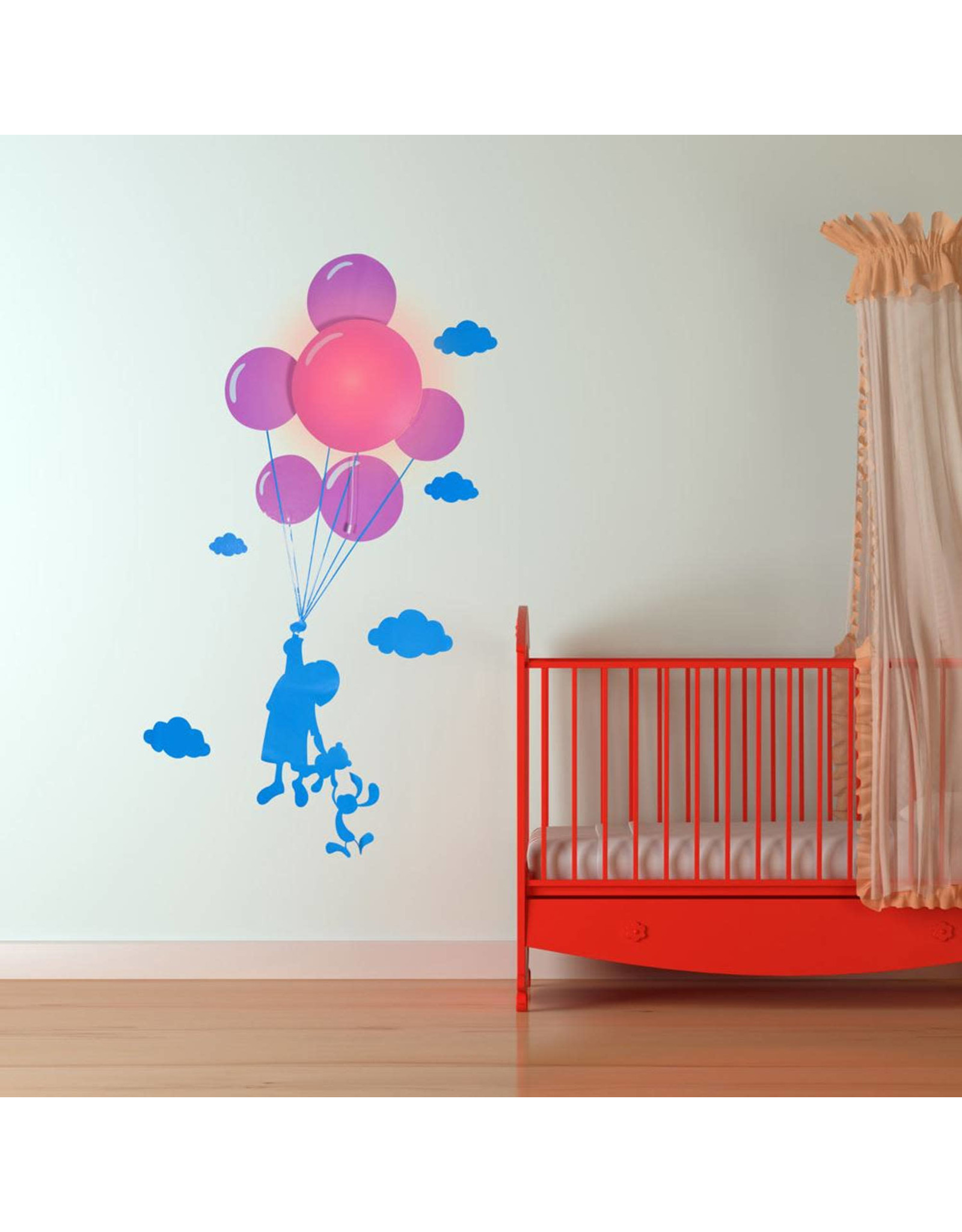 Muursticker met LED Lamp Ballon