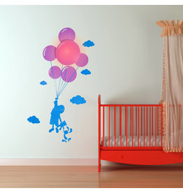 Muursticker met LED Lamp Ballon