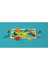 Crocodile Creek Wood Puzzle + Playset "Dinosaurs"