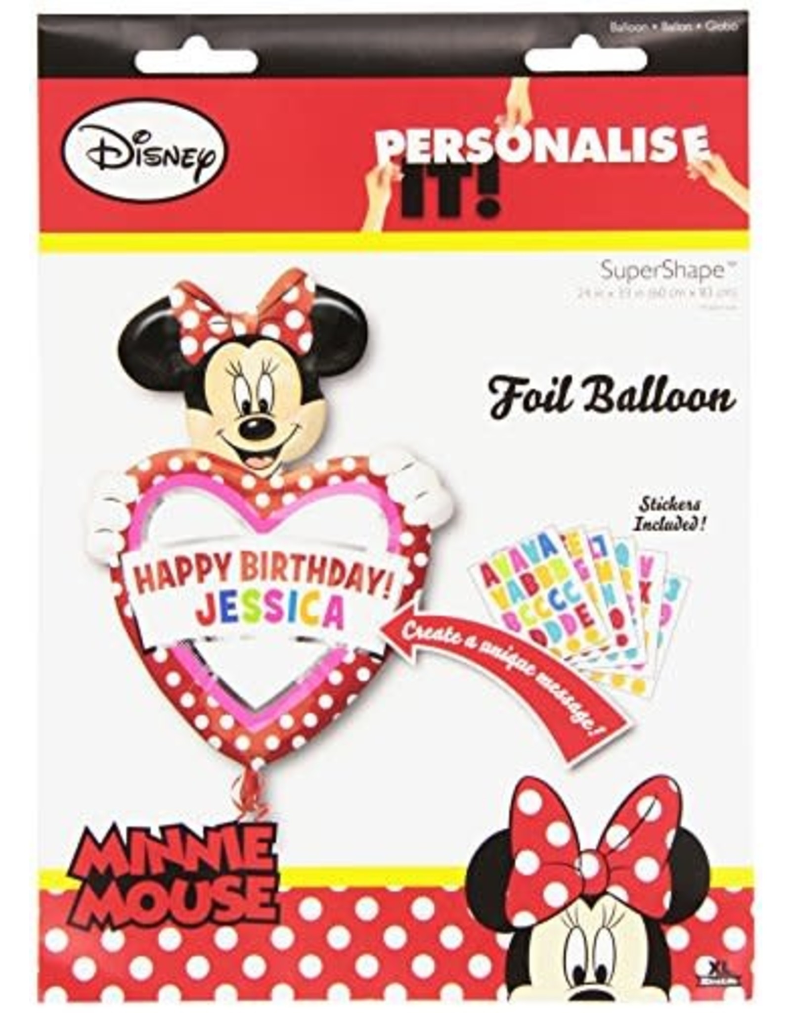 Personalise Minnie Mouse Folie Ballon