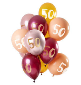 Ballonnen Mix 50 Jaar Roze/Goud