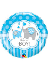 Qualatex It's a Boy Elephant Foil Balloon