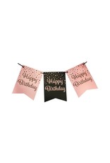 pd party Happy Birthday Rose/Black Party Flags