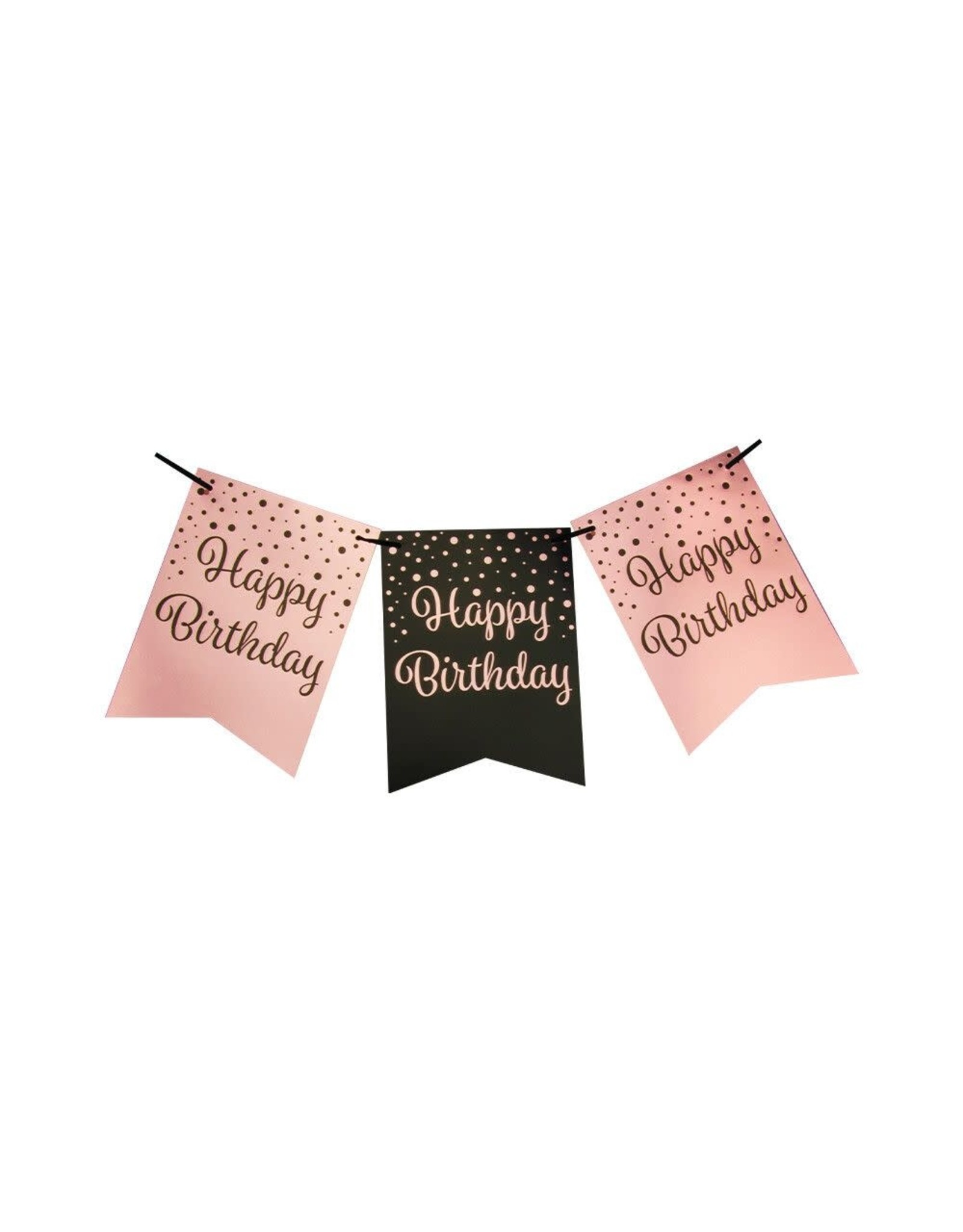 pd party Happy Birthday Rose/Black Party Flags