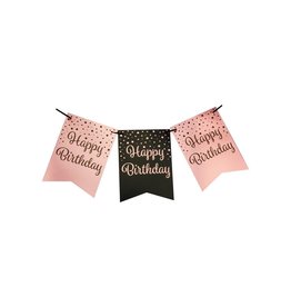 pd party Happy Birthday Rose/Black Party Flags