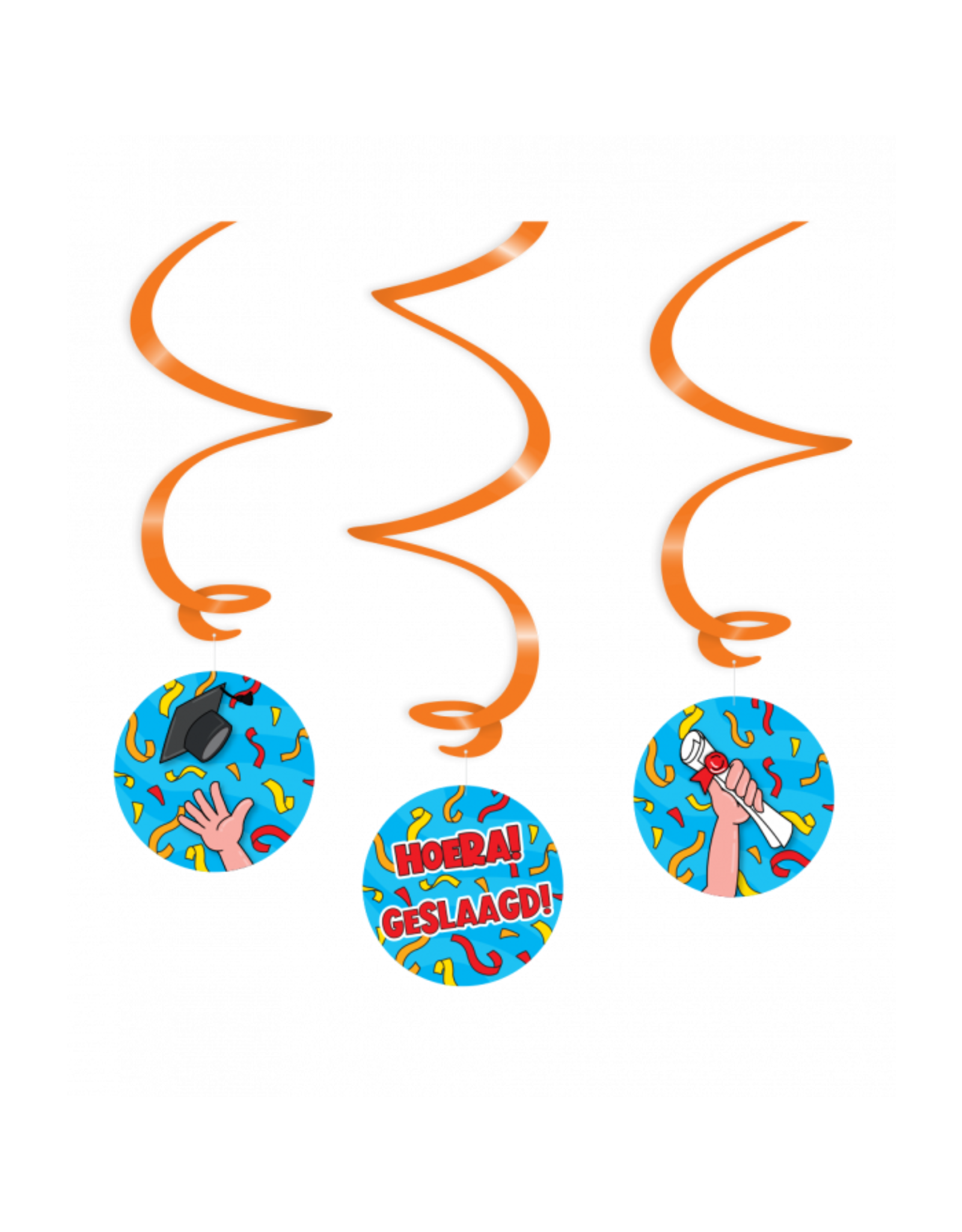 pd party Geslaagd Cartoon Swirl Deco