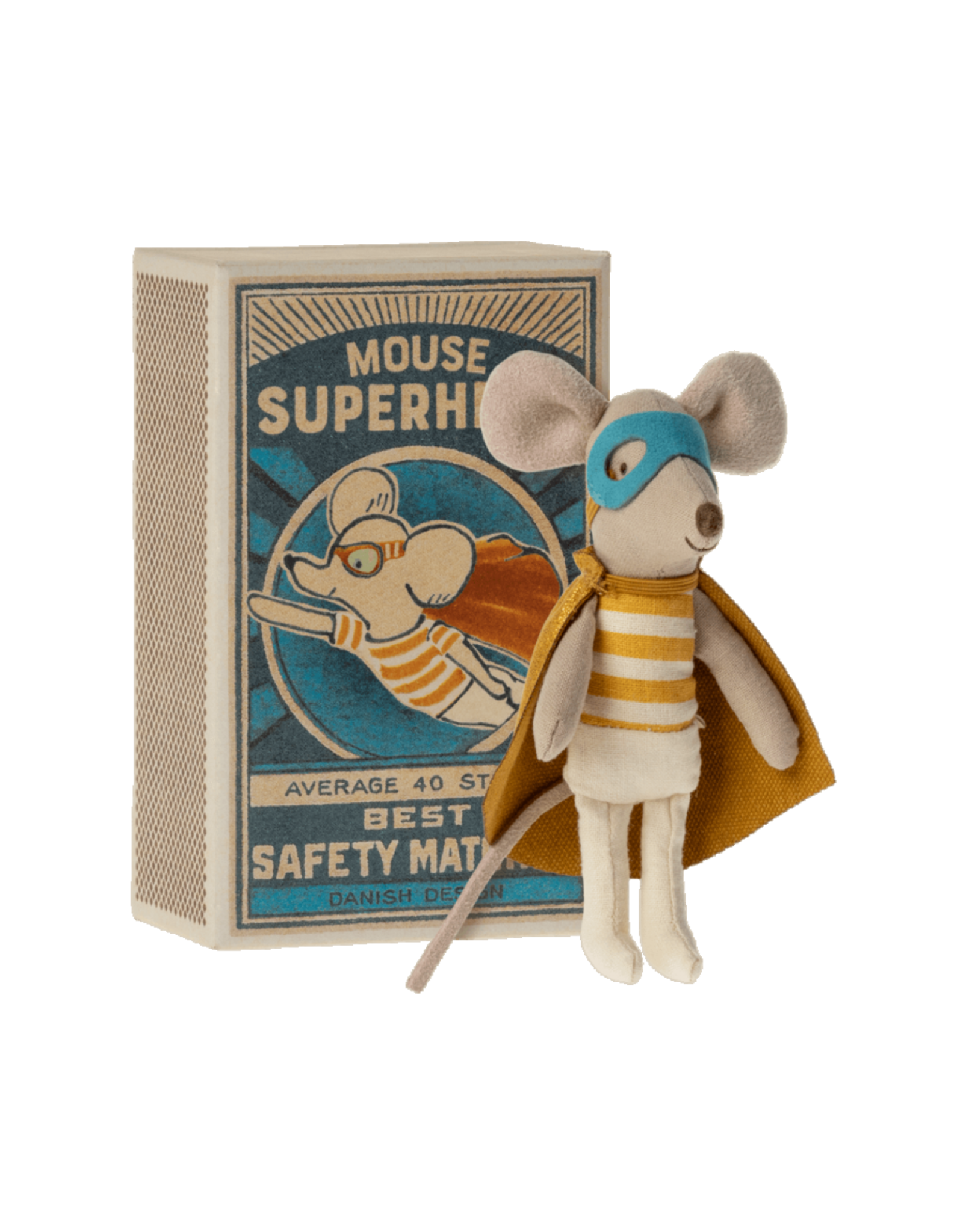 Maileg Super Hero Mouse in Matchbox