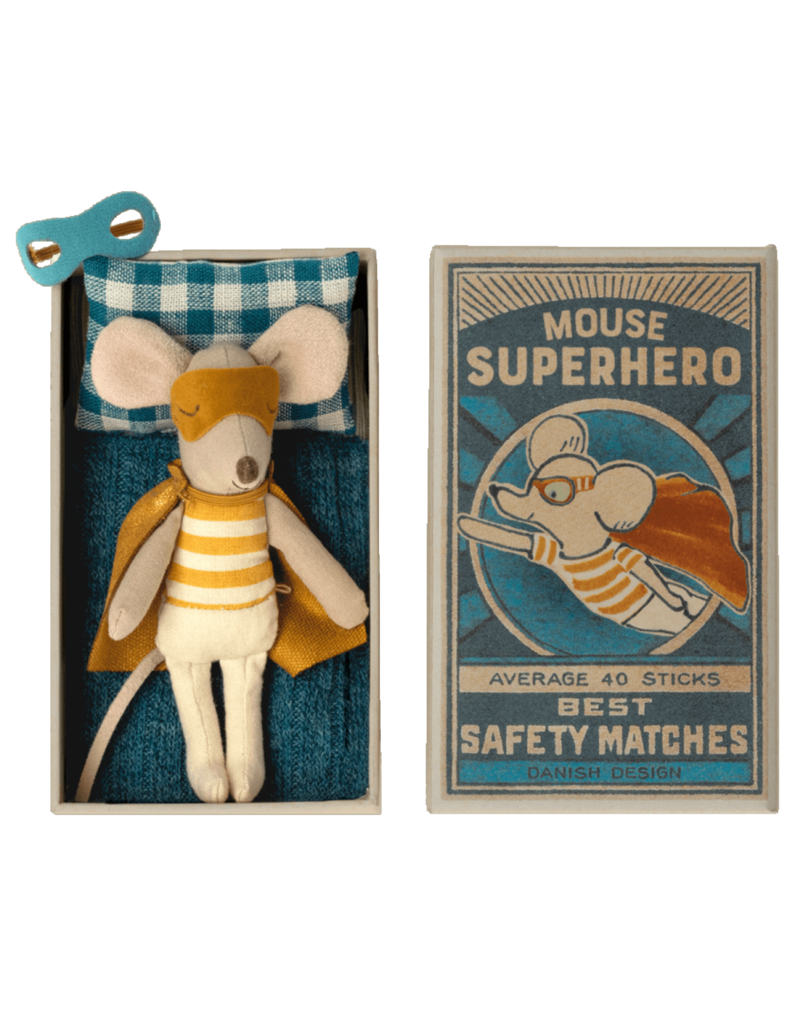 Maileg Super Hero Mouse in Matchbox