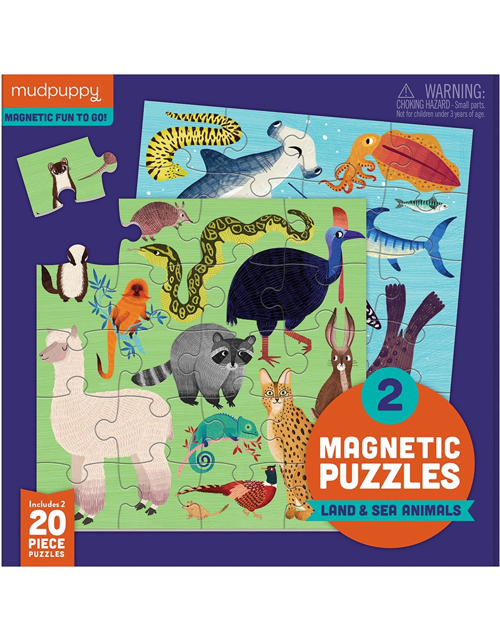 Mudpuppy Magnetic Puzzles Land & Sea Animals