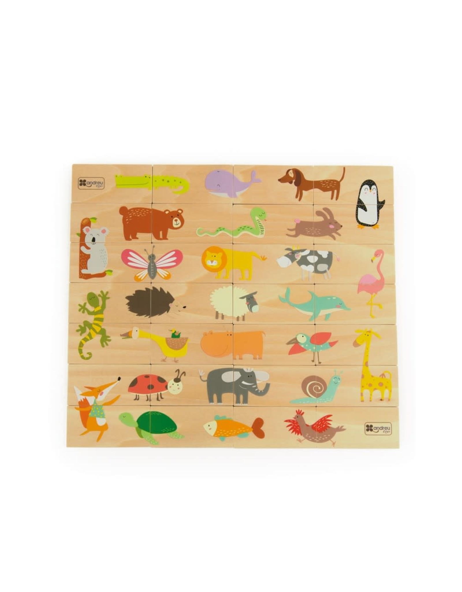 Andreu Toys Houten Dieren Puzzel Domino