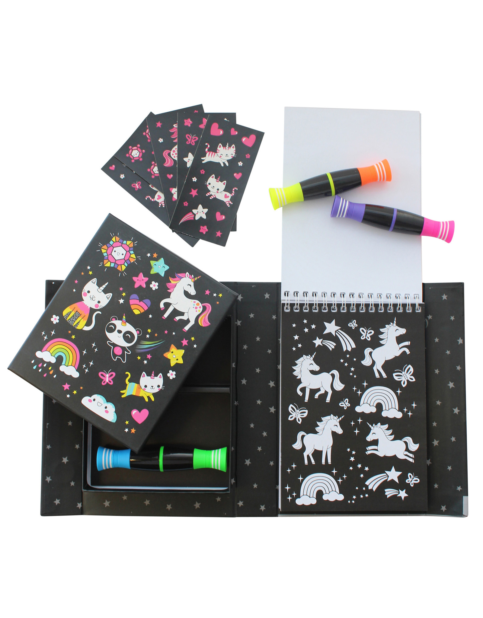 Tiger Tribe Neon Colouring Set Unicorns and Friends