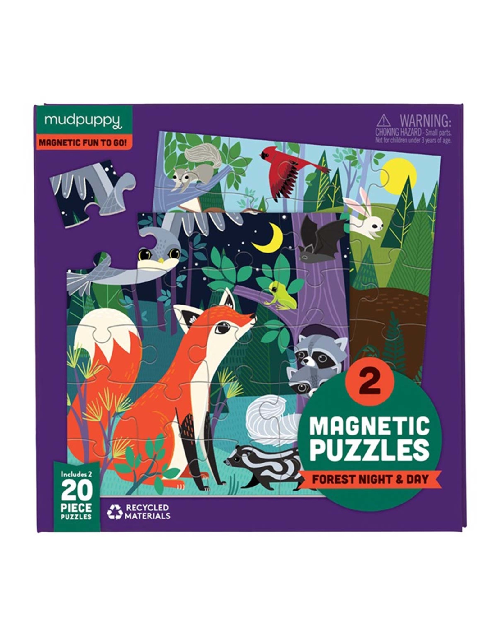 Mudpuppy Magnetic Puzzles Forest Night & Day