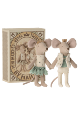 Maileg Royal Twin Mice Little Brother and Sister in Matchbox