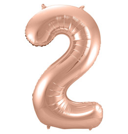 Number Foil Balloon Rose - Cijfer 2