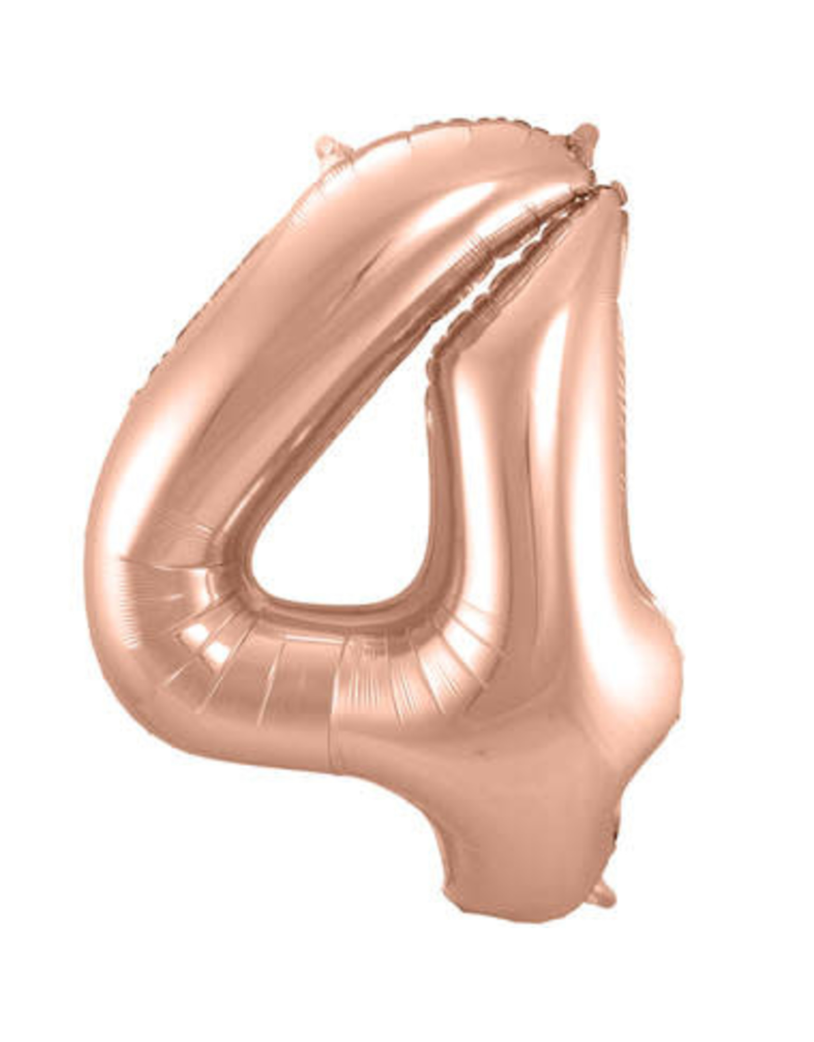 pd party Number Foil Balloon Rose - Cijfer 4