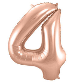 pd party Number Foil Balloon Rose - Cijfer 4