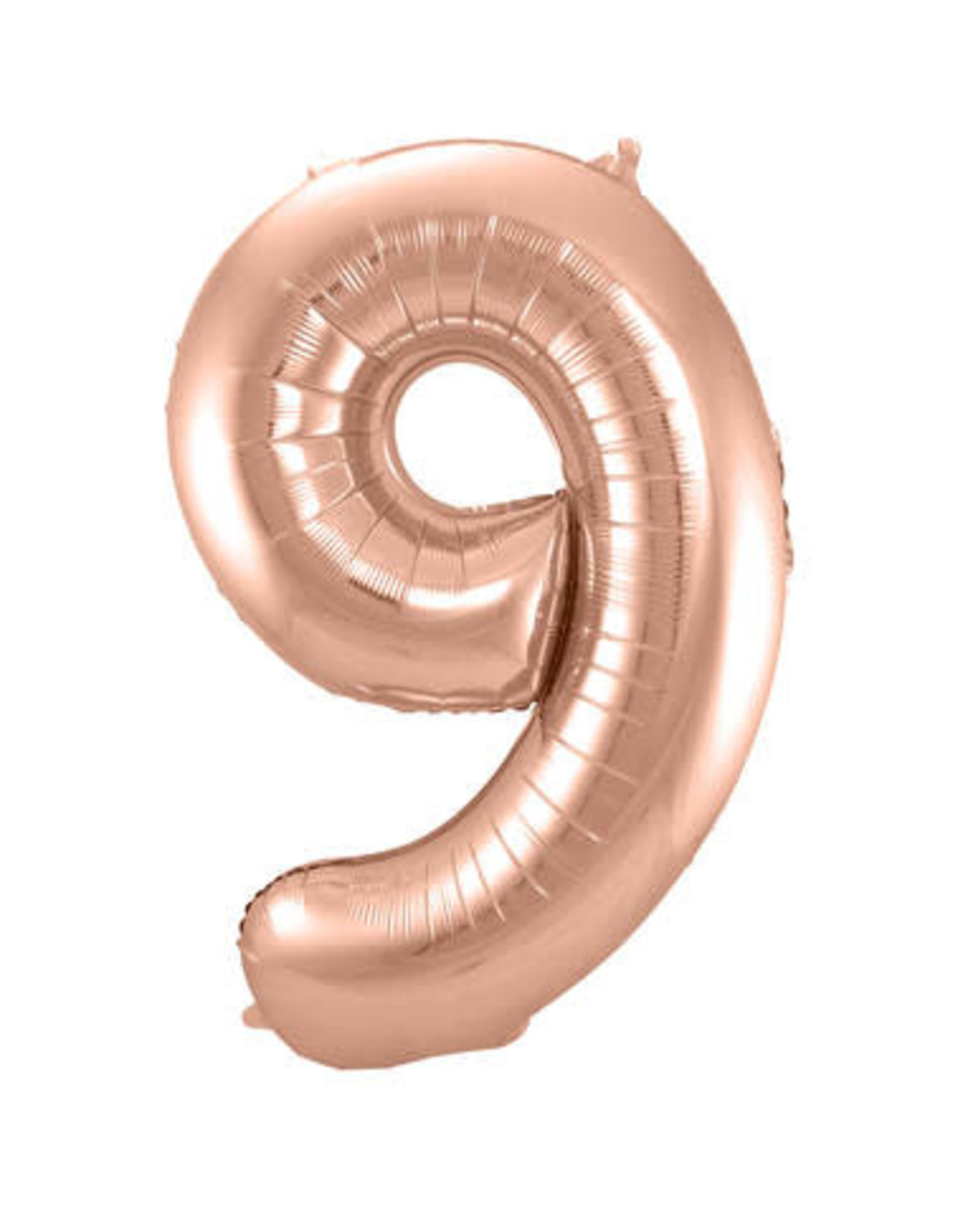 Number Foil Balloon Rose - Cijfer 9