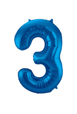 Number Foil Balloon Blue - Cijfer 3