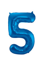 Number Foil Balloon Blue - Cijfer 5
