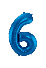 Number Foil Balloon Blue - Cijfer 6