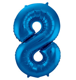 Number Foil Balloon Blue - Cijfer 8