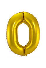 Number Foil Balloon Gold - Cijfer 0