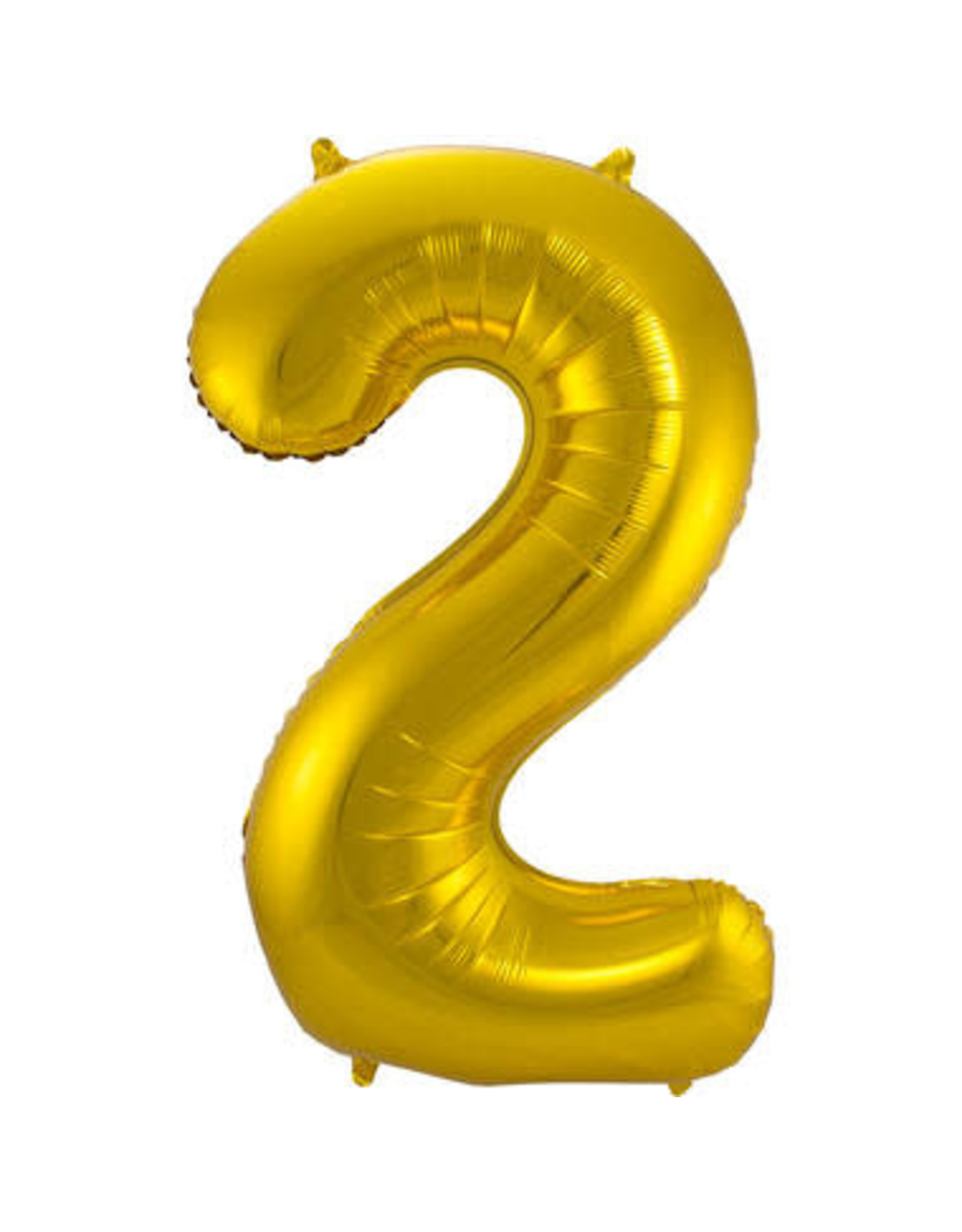 pd party Number Foil Balloon Gold - Cijfer 2