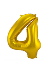 pd party Number Foil Balloon Gold - Cijfer 4