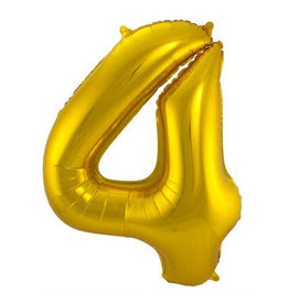 pd party Number Foil Balloon Gold - Cijfer 4