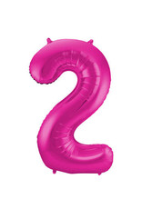 Number Foil Balloon Magenta - Cijfer 2