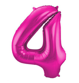 Number Foil Balloon Magenta - Cijfer 4