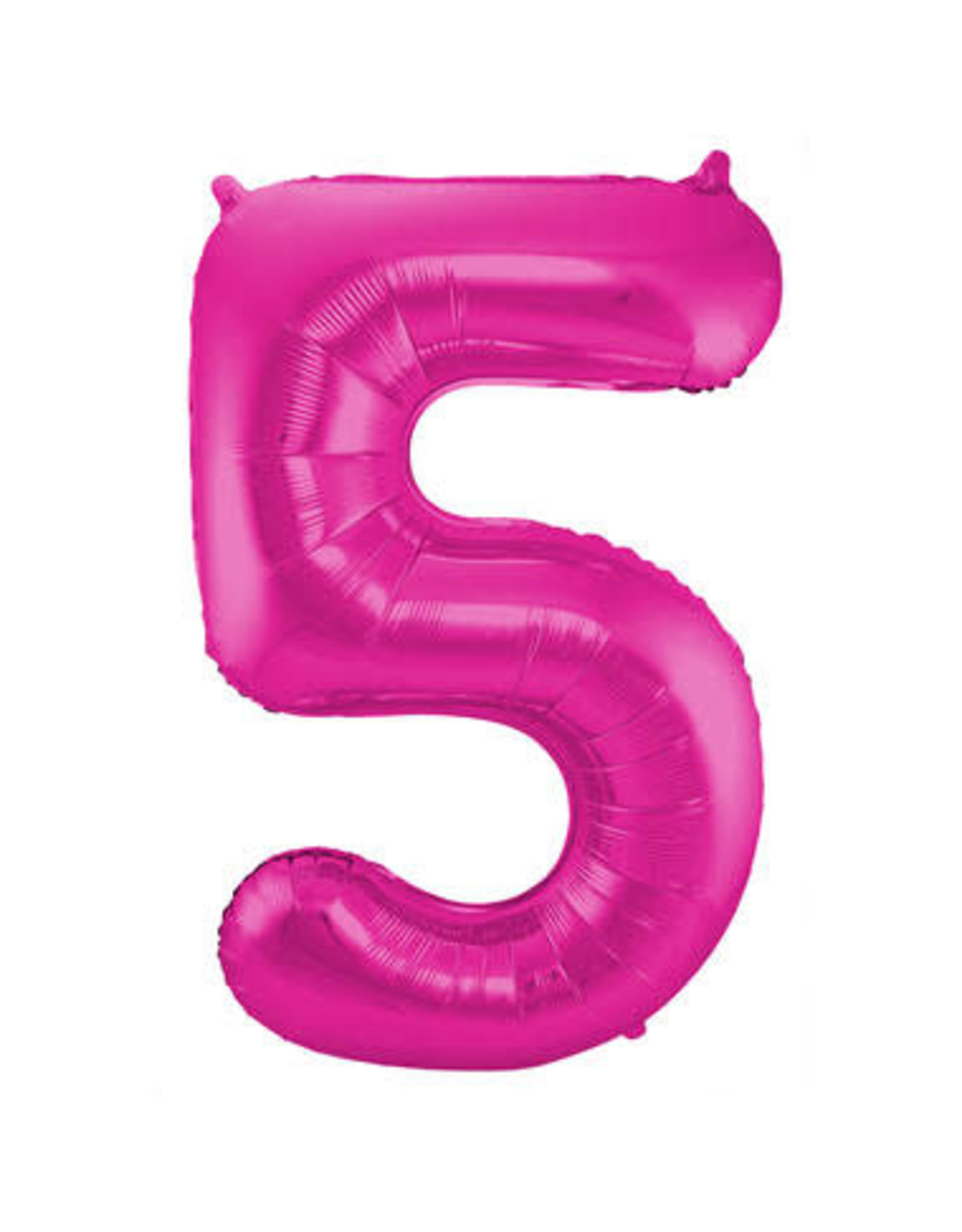 Number Foil Balloon Magenta - Cijfer 5
