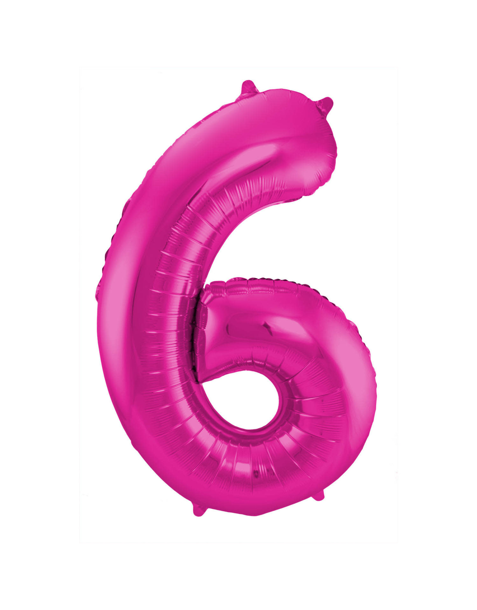 Number Foil Balloon Magenta - Cijfer 6