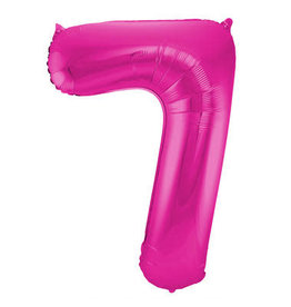 Number Foil Balloon Magenta - Cijfer 7