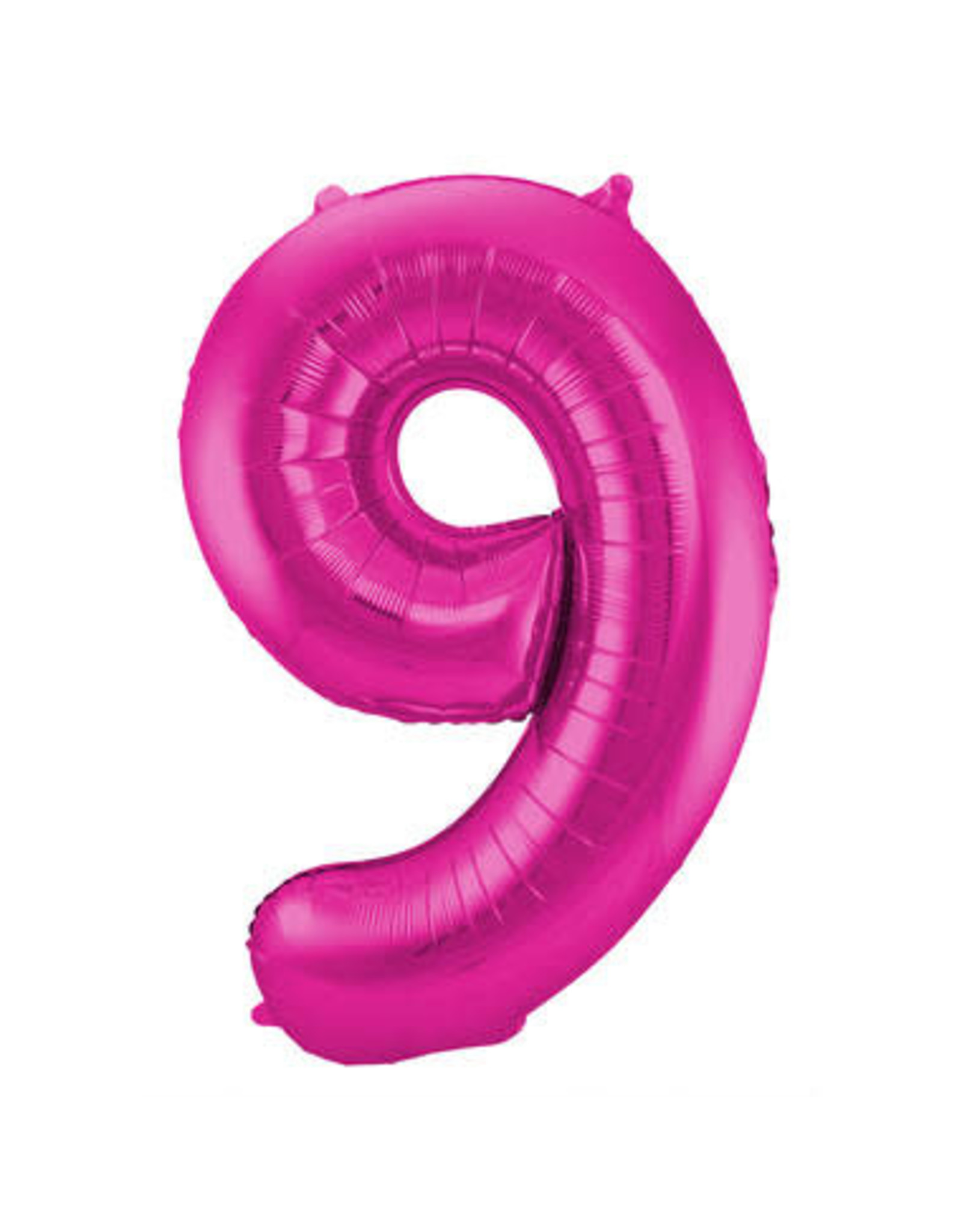 Number Foil Balloon Magenta - Cijfer 9