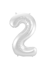 Number Foil Balloon Silver - Cijfer 2