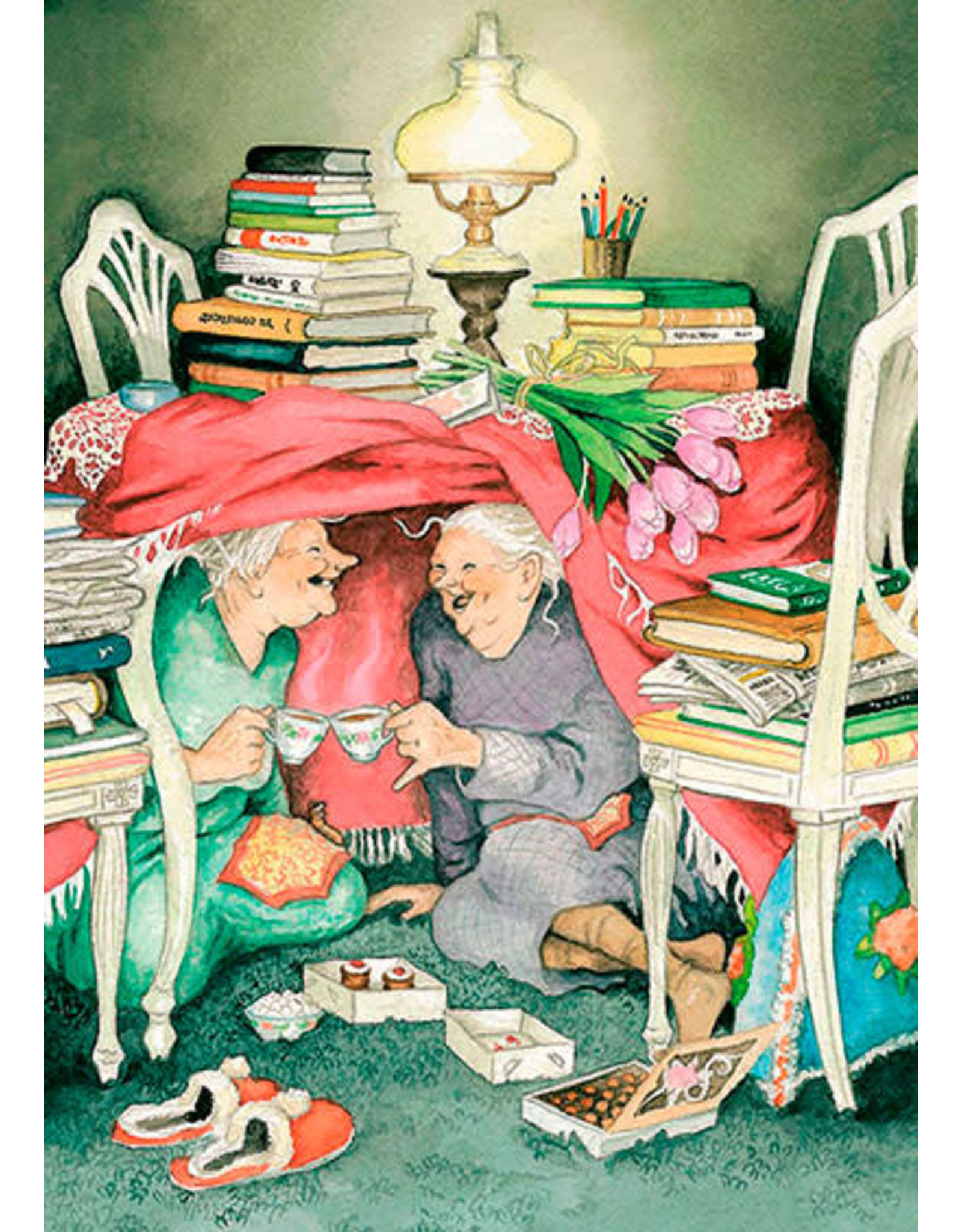 Set van 8 postkaarten Inge Löök "Aunties"