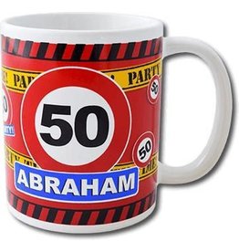 pd party Verkeersbord Mok - 50 Abraham