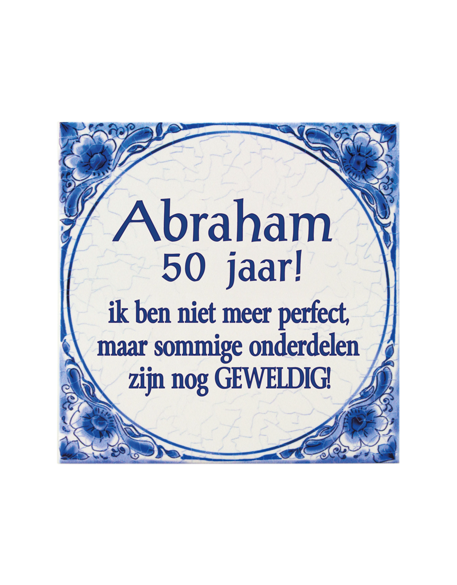 pd party Tegel Delfts blauw - 50 jaar Abraham