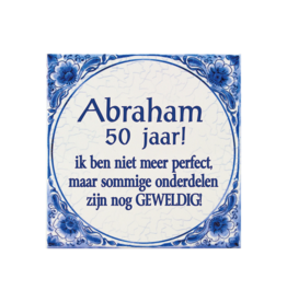 pd party Tegel Delfts blauw - 50 jaar Abraham