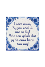 Tegel Delfts blauw - Lieve oma