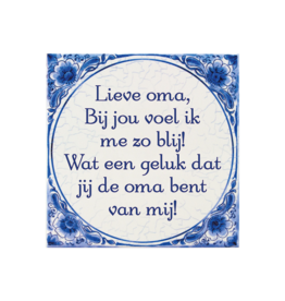 Tegel Delfts blauw - Lieve oma